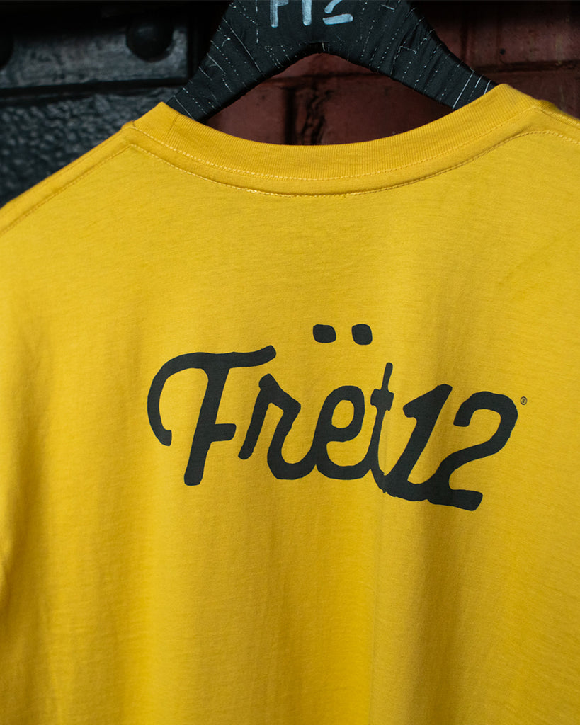 F12 CIRCLE SCRIPT LOGO TEE - MUSTARD