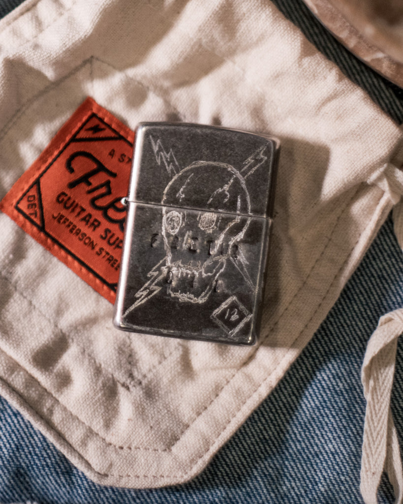 BRONCO HAND-CARVED SKULL ZIPPO