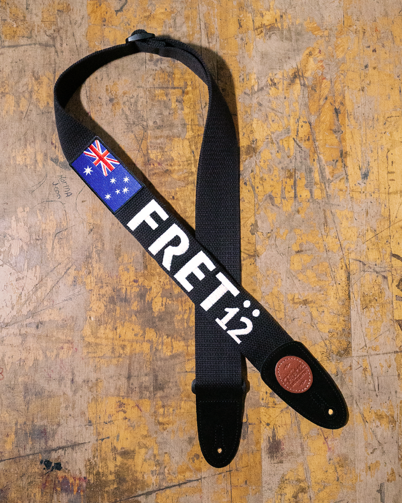 FRET12 AUSTRALIA FLAG GUITAR STRAP - BLOCK LOGO