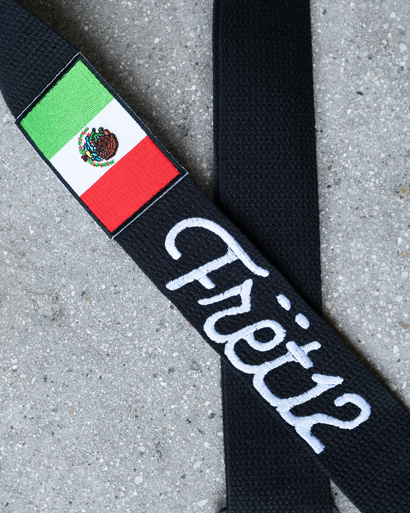 FRET12 MEXICO FLAG GUITAR STRAP - SCRIPT LOGO