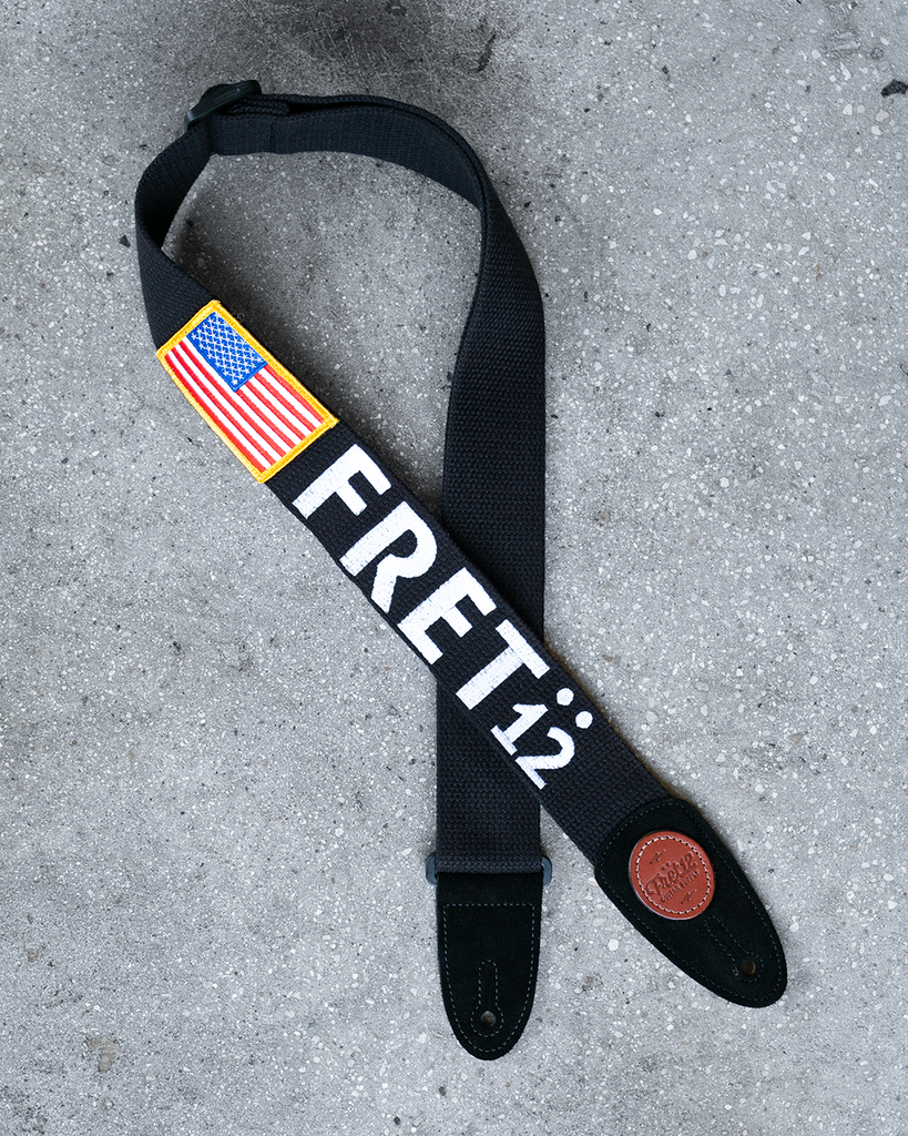 FRET12 OLD GLORY FLAG GUITAR STRAP – BLOCK LOGO