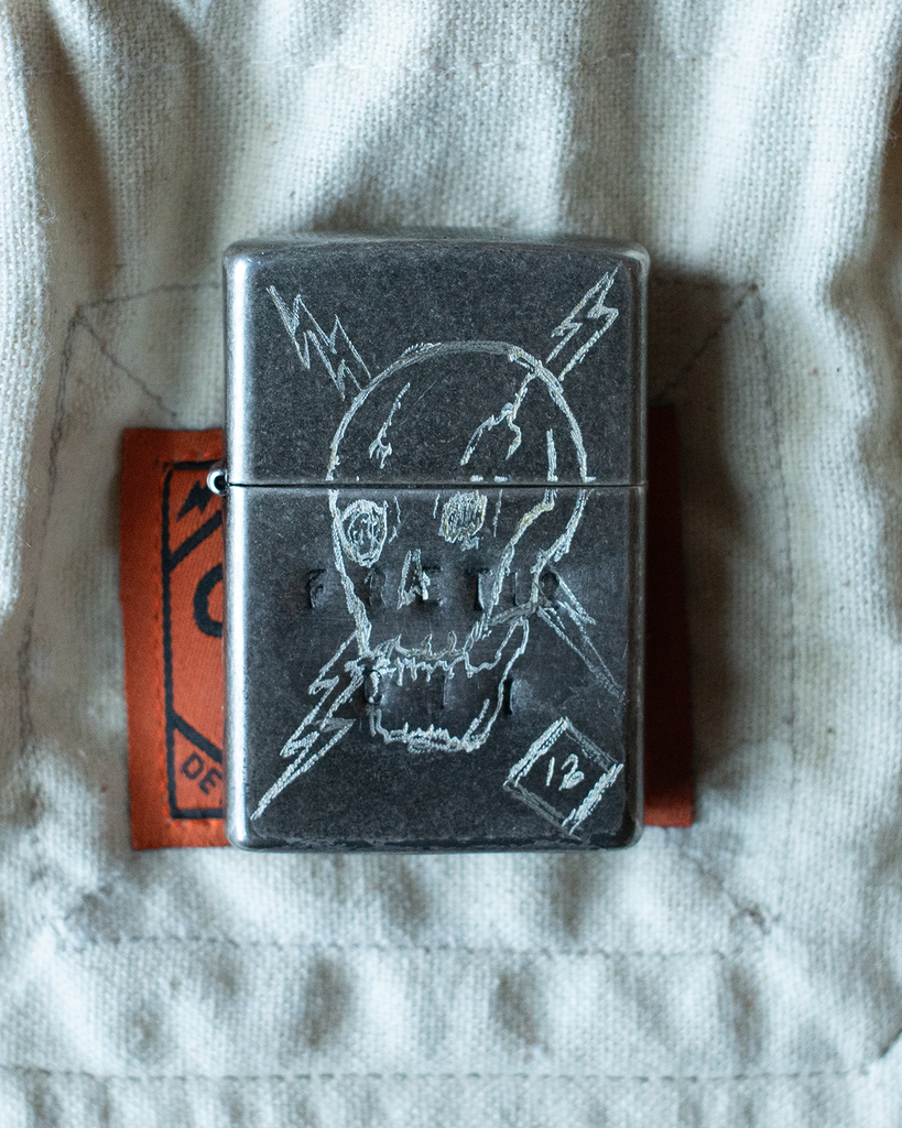 BRONCO HAND-CARVED SKULL ZIPPO