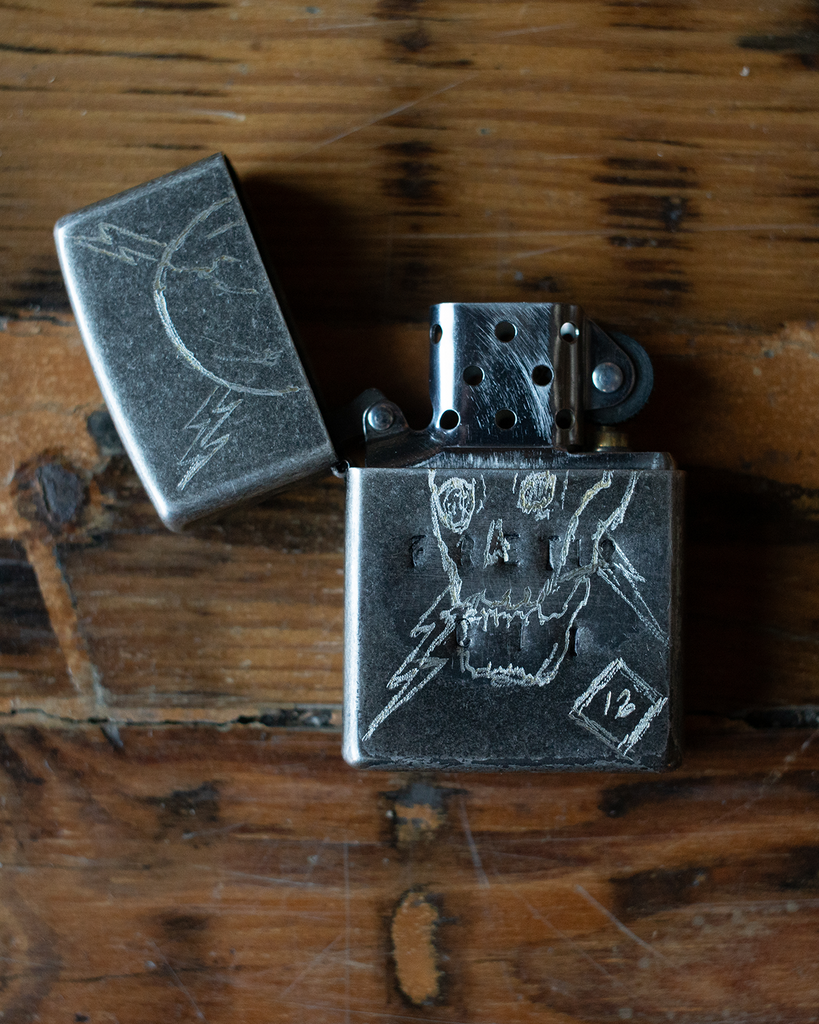 BRONCO HAND-CARVED SKULL ZIPPO