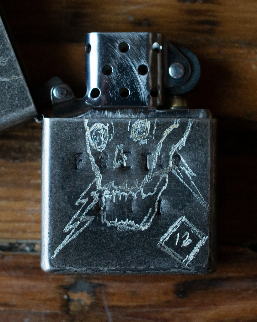 BRONCO HAND-CARVED SKULL ZIPPO