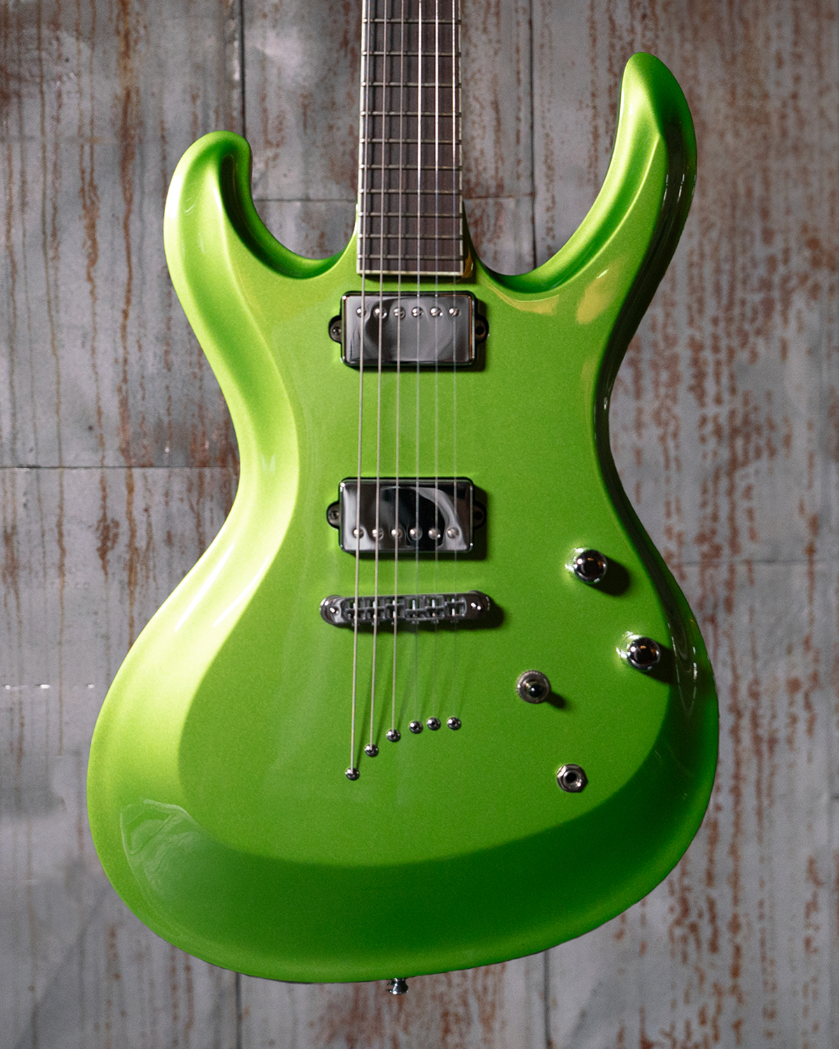 Crown Handcrafted Exaggerated Mosrite - Alien Green