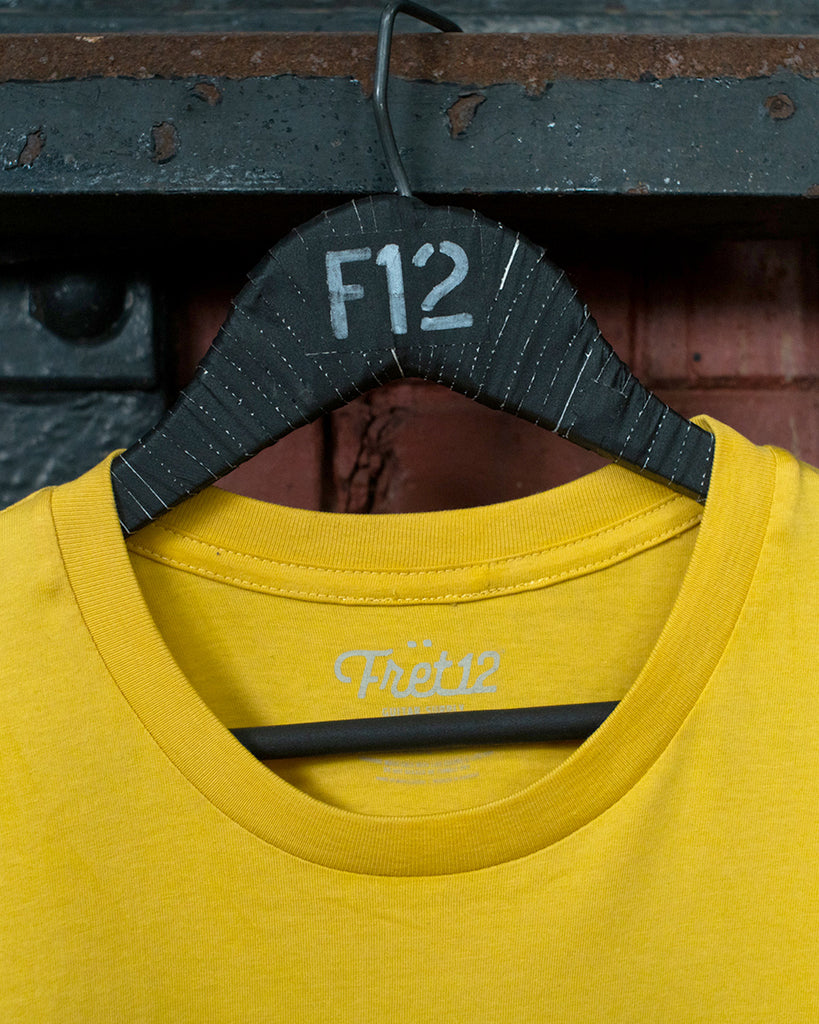 F12 CIRCLE SCRIPT LOGO TEE - MUSTARD