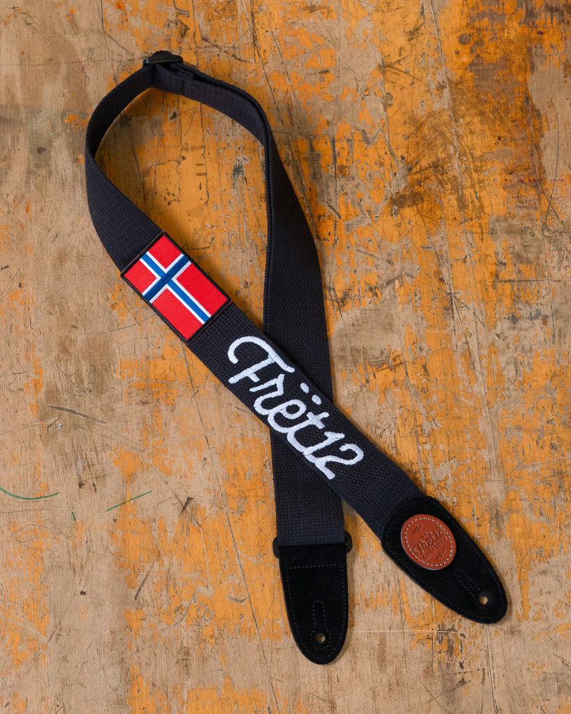 FRET12 NORWAY FLAG GUITAR STRAP - SCRIPT LOGO