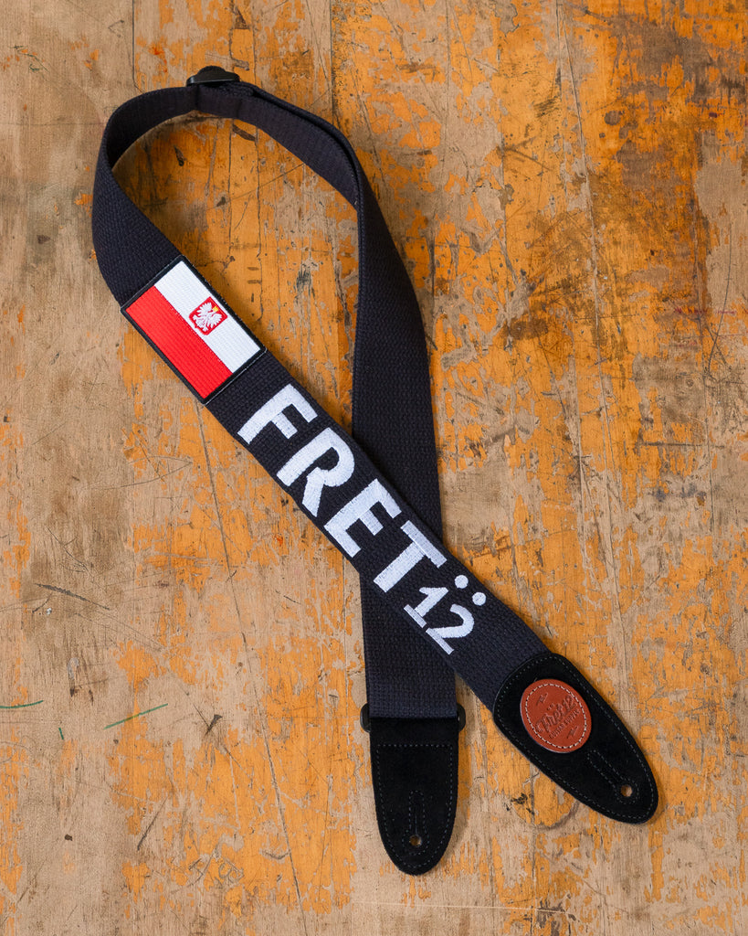 FRET12 POLAND FLAG GUITAR STRAP - BLOCK LOGO