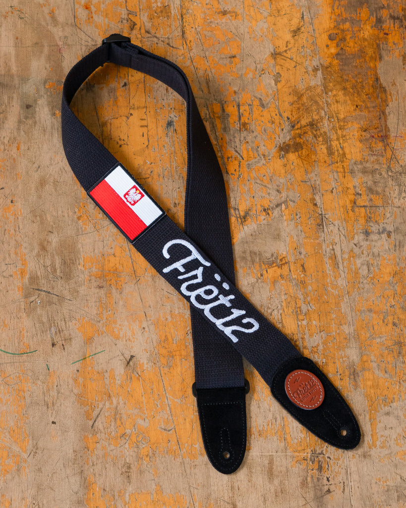 FRET12 POLAND FLAG GUITAR STRAP - SCRIPT LOGO