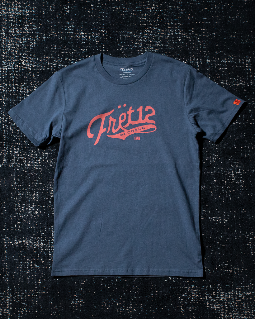 FRET12 RECORDS LOGO TEE - PETROL BLUE