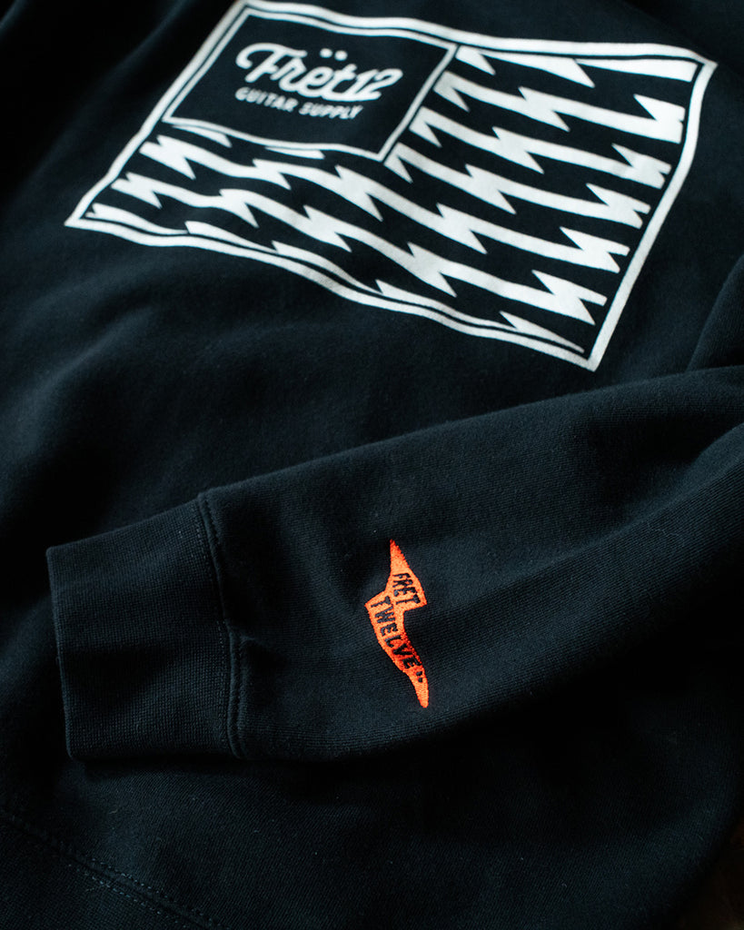 FRET12 ELECTRIC FLAG ZIP-UP HOODIE - BLACK