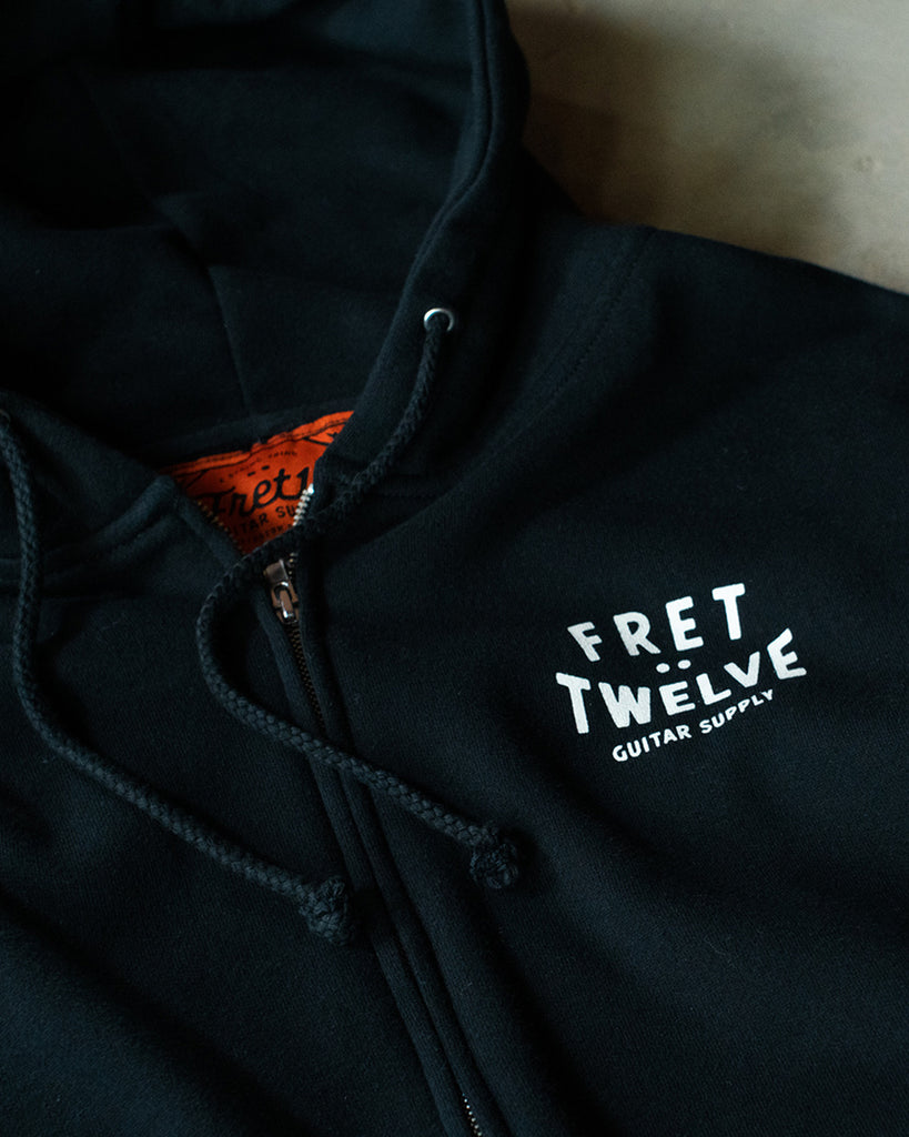 FRET12 ELECTRIC FLAG ZIP-UP HOODIE - BLACK