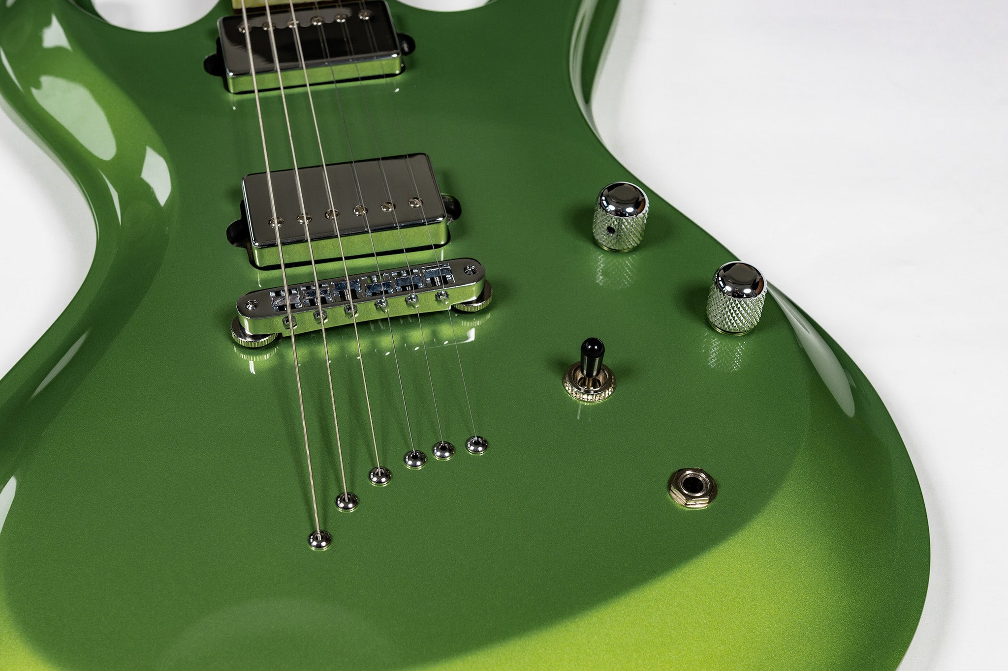 Crown Handcrafted Exaggerated Mosrite - Alien Green