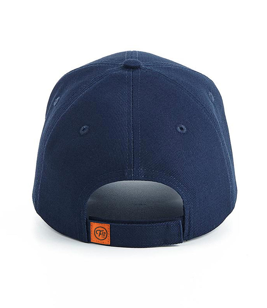 ORANGE BADGE 6 PANEL HAT – NAVY