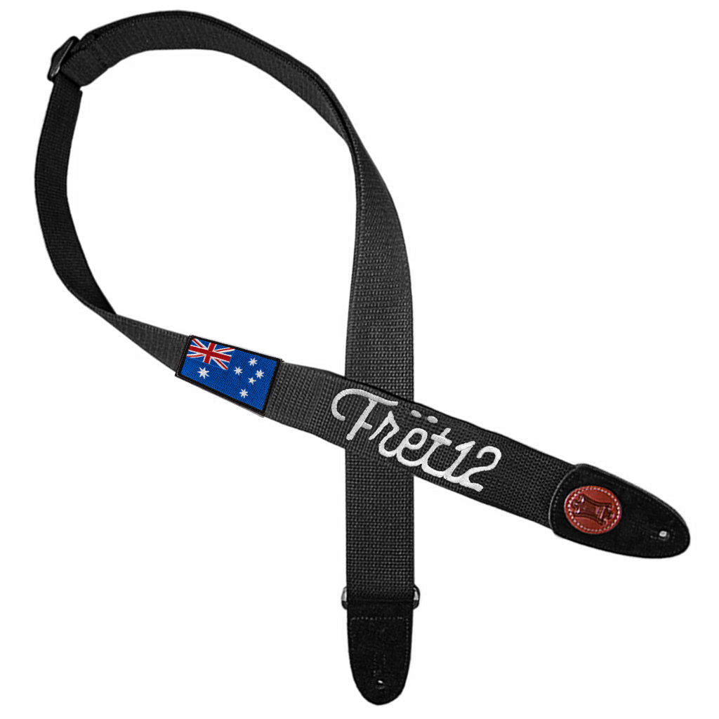 FRET12 SCRIPT LOGO AUSTRALIA FLAG GUITAR STRAP