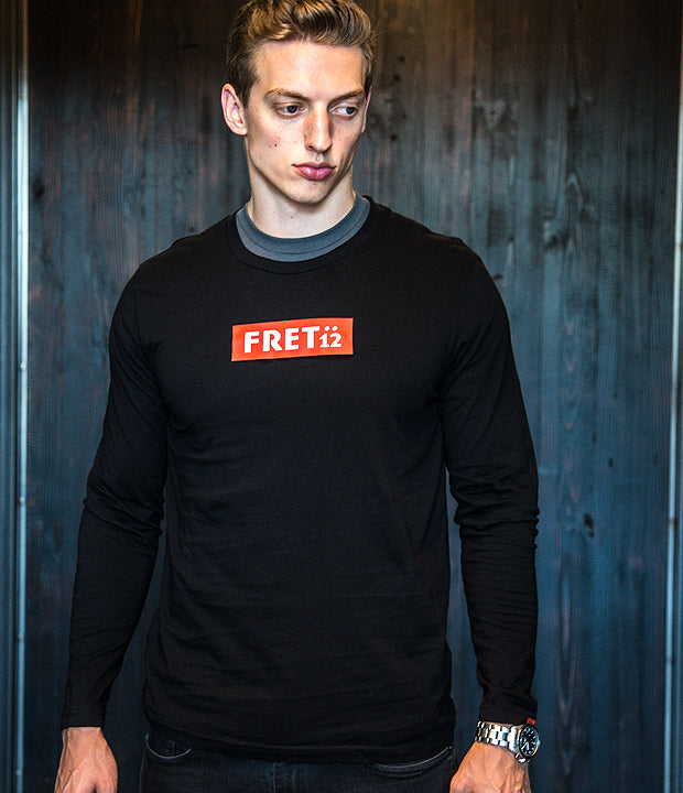 Fret12 Throwback  - Long Sleeve Red Logo Tee